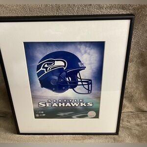 VTG NFL Seattle Seahawks Helmet Framed Walk Hanging